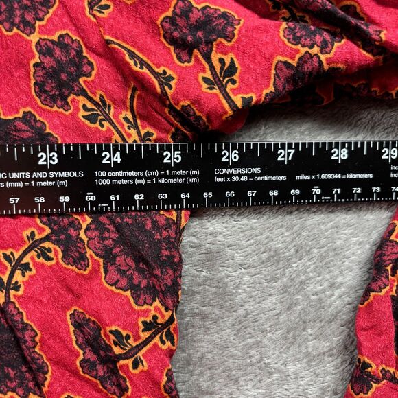 Free People Women Mia Floral Print Tie Neck Tunic Boho Rust Orange Large D127 - Picture 6 of 11